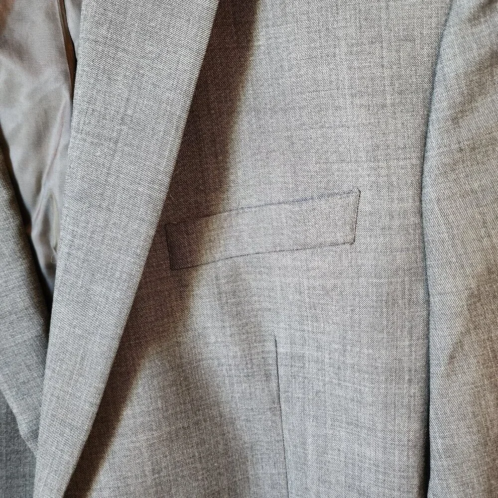 Lauren Ralph Lauren Heather Gray 2 Button Blazer Suit Jacket Size 44 L 100% Wool